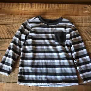 Okie Dokie Grey Striped Long Sleeve Shirt